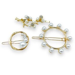 Set of 3 Pearl Hair Clips